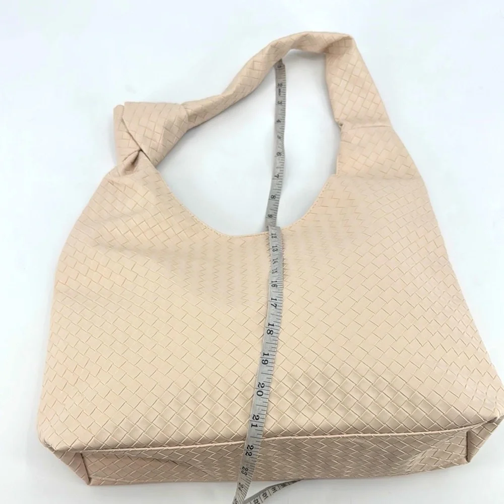 Ulta Beauty NEW Woven Basket Weave Knot Vegan Leather Hobo Shoulder Bag NWT